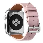 Кожаный ремешок для apple watch 5, 6, 7, 40, 44, 41, 45 мм, розовый браслет для iWatch SE 3, 38, 42 мм, для женщин и девушек