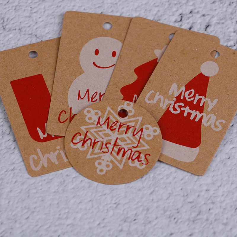 100 шт. бумажные ярлыки для одежды с рождественскими украшениями |