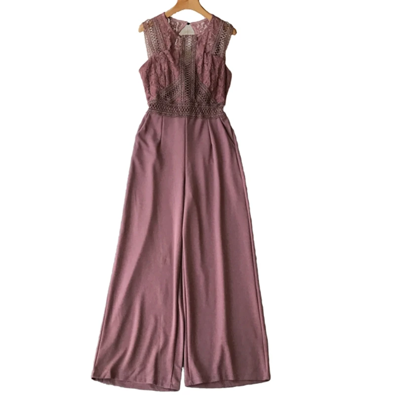 Модные сексуальные кружевные лоскутные вечерние длинные Комбинезоны Клубная