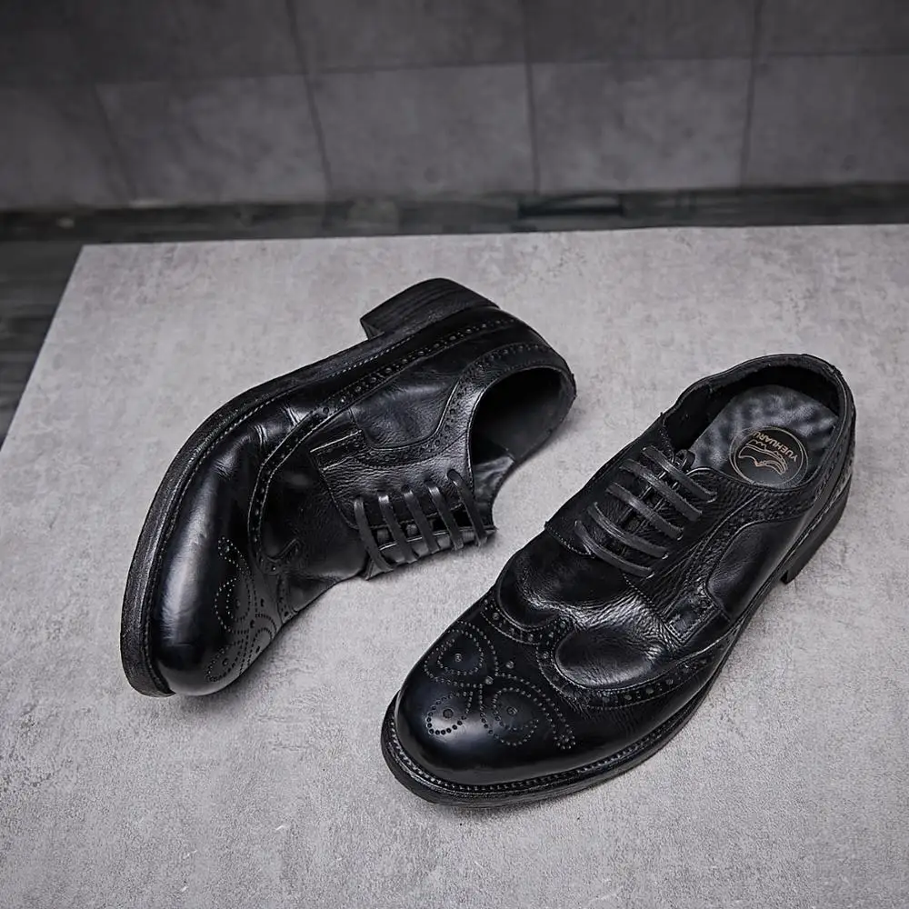 Goodyear's new men's leather shoes hand-lacing Bullock's business leisure British fashion | Обувь
