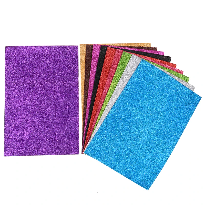 

10 шт./компл. A4 блеск Бумага самоклеящаяся губка Бумага внезапное золото ручной работы пены Бумага Стикеры листов DIY Рождественское украшени...