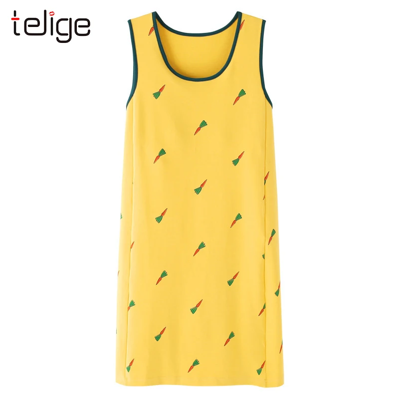 Женская ночная рубашка летняя майка с коротким рукавом принтом 100% хлопок одежда