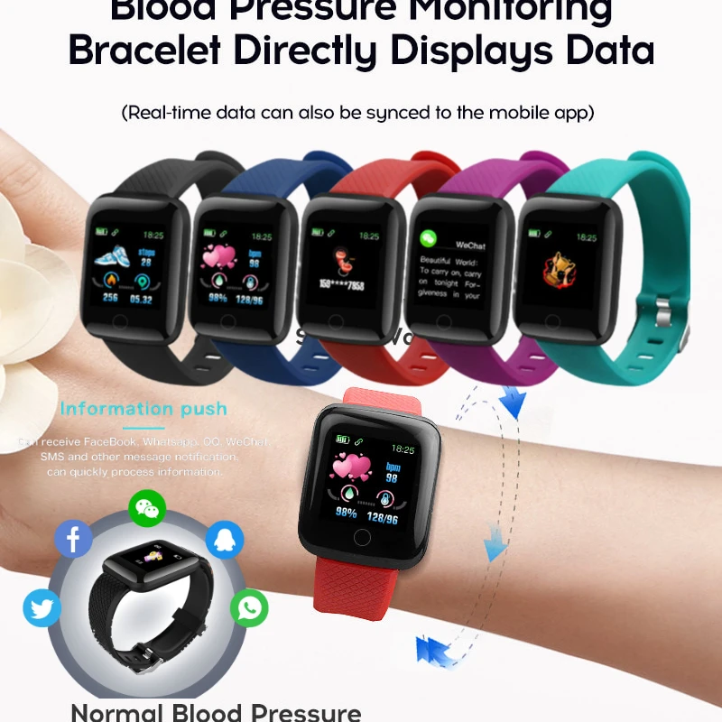

Reloj 116plus Waterproof Smart watch 2020 SmartWatch Men Heart Rate Women Sport Wristwatch for All smartphone Watch fit Kids