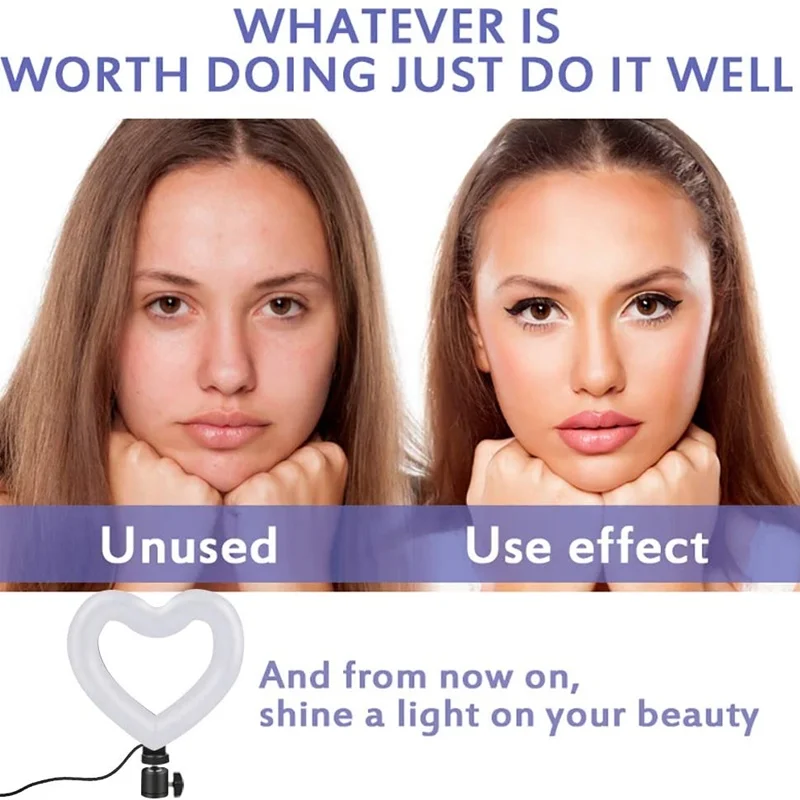 Диммируемый кольцевой светильник для селфи Led лампа в форме сердца фотографии со