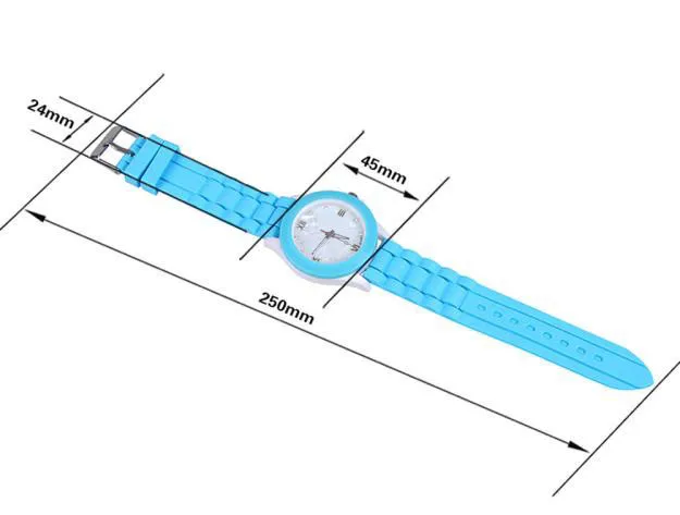 Часы женские с силиконовым браслетом водонепроницаемые спортивные кварцевые