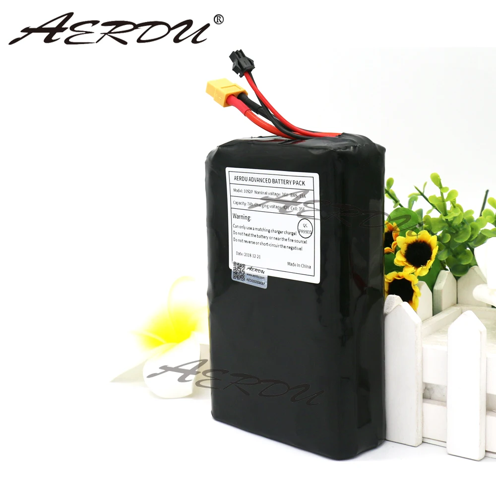 

AERDU 10S2P 36V 7Ah 18650 Li-ion Rechargeable battery pack For Samsung INR18650-35E XT60 SM 2P electric unicycle motor BMS
