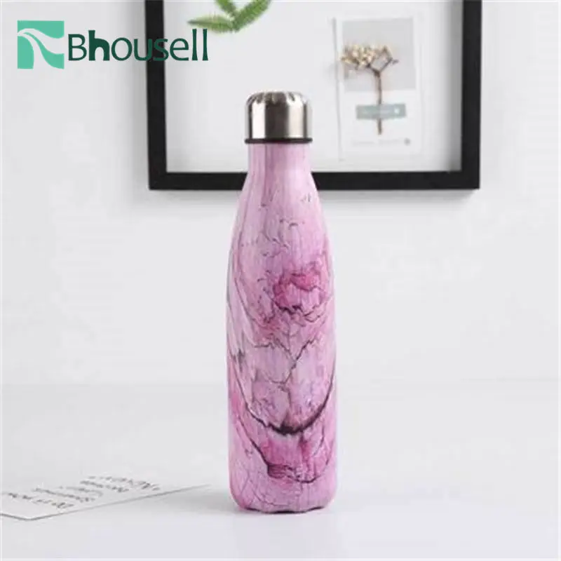 Бутылка для воды из нержавеющей стали с двойными стенками и текстурой древесины