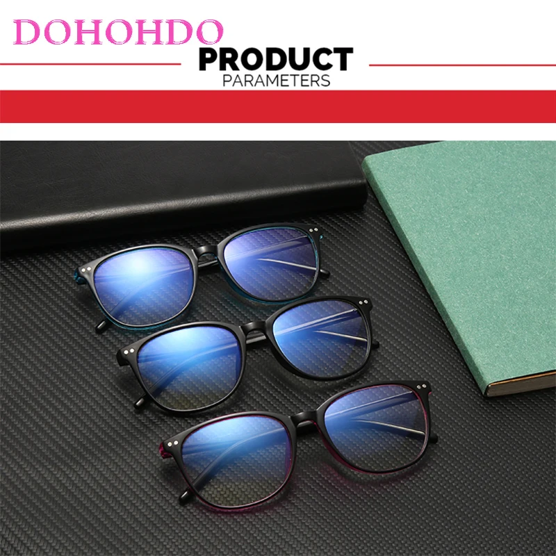 DOHOHDO New Women Black Anti Blue Light Glasses Computer Protection Anti Blue Light Blocking Gaming Men Glasses Frame Spectacles images - 6