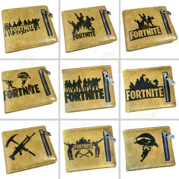 

Fortnite Mens Wallet Leather PU Bifold Short Wallets Men Hasp Vintage Male Purse Coin Pouch Multi-functional Cards Wallet Toys