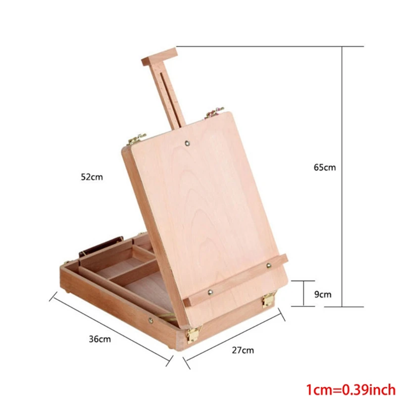 

Adjustable Table Sketchbox Easel Paint Palette Portable Wooden Artist Desktop Case for Storing Art Paint Markers Sketch Pad Draw