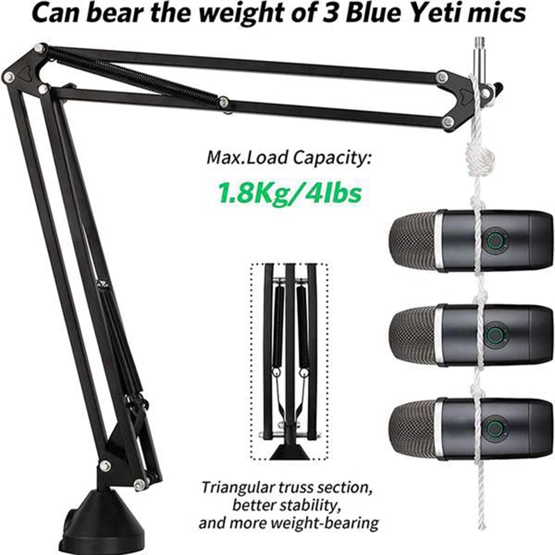 Microphone Arm Holder Adjustable Suspension Boom Scissors for Blue Snowball and Other Microphones | Электроника