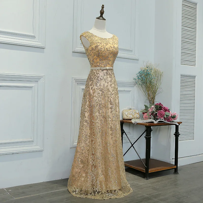 Винтажное Золотое вечернее платье шикарные платья для выпускного вечера 2019