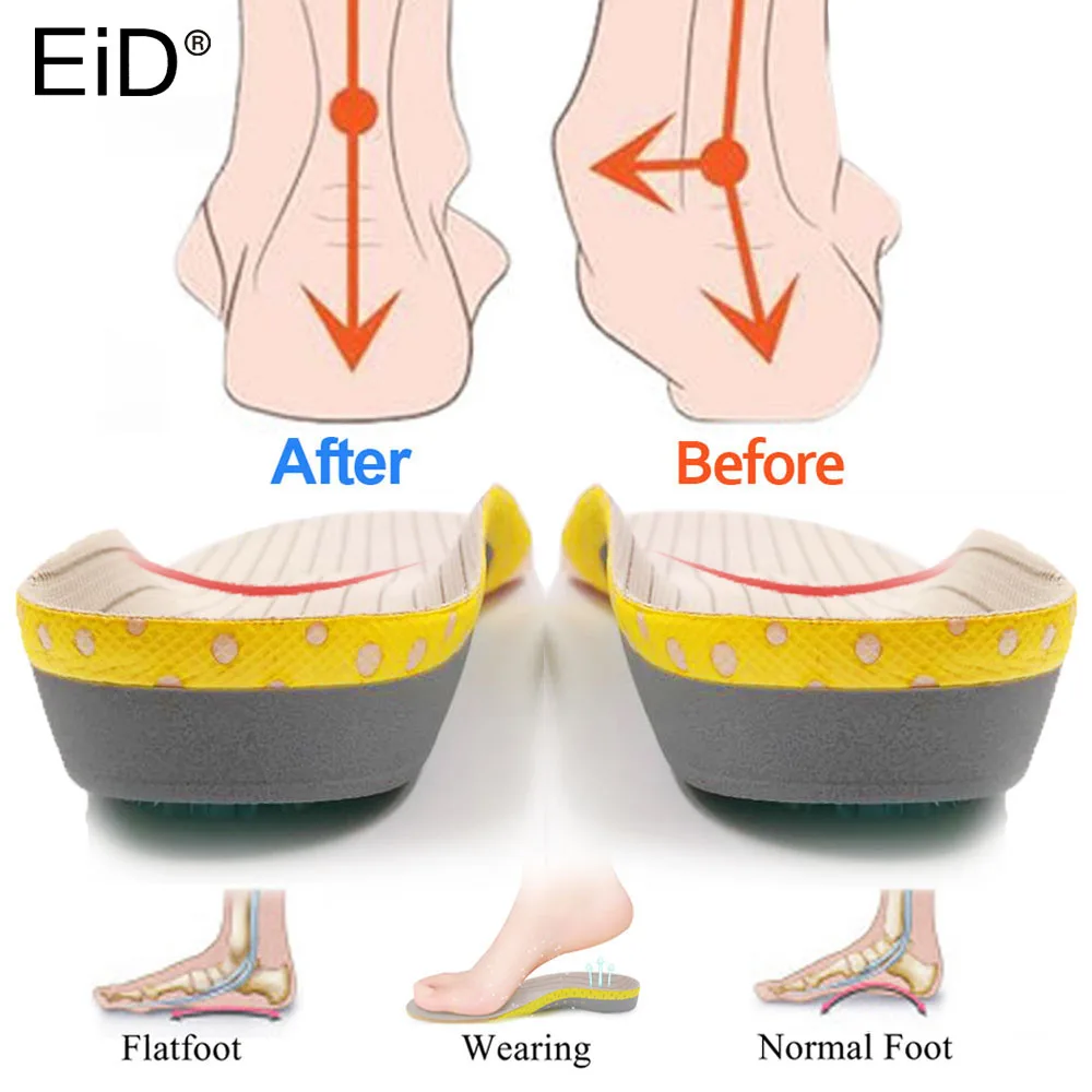 

PVC Orthotic Insoles for feet Flat Feet Arch Support Shoe Pads Insoles orthopedic Shock-Absorption Feet Cushion for Men Women