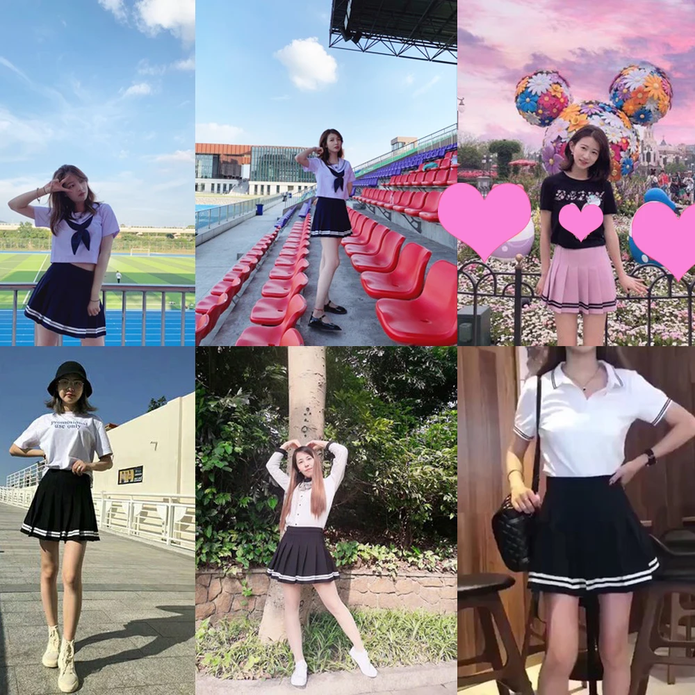 

Women Skirts Girls High Waist Pleated Skirt Large Size Preppy School Uniform Lolita Skirt 2021 New