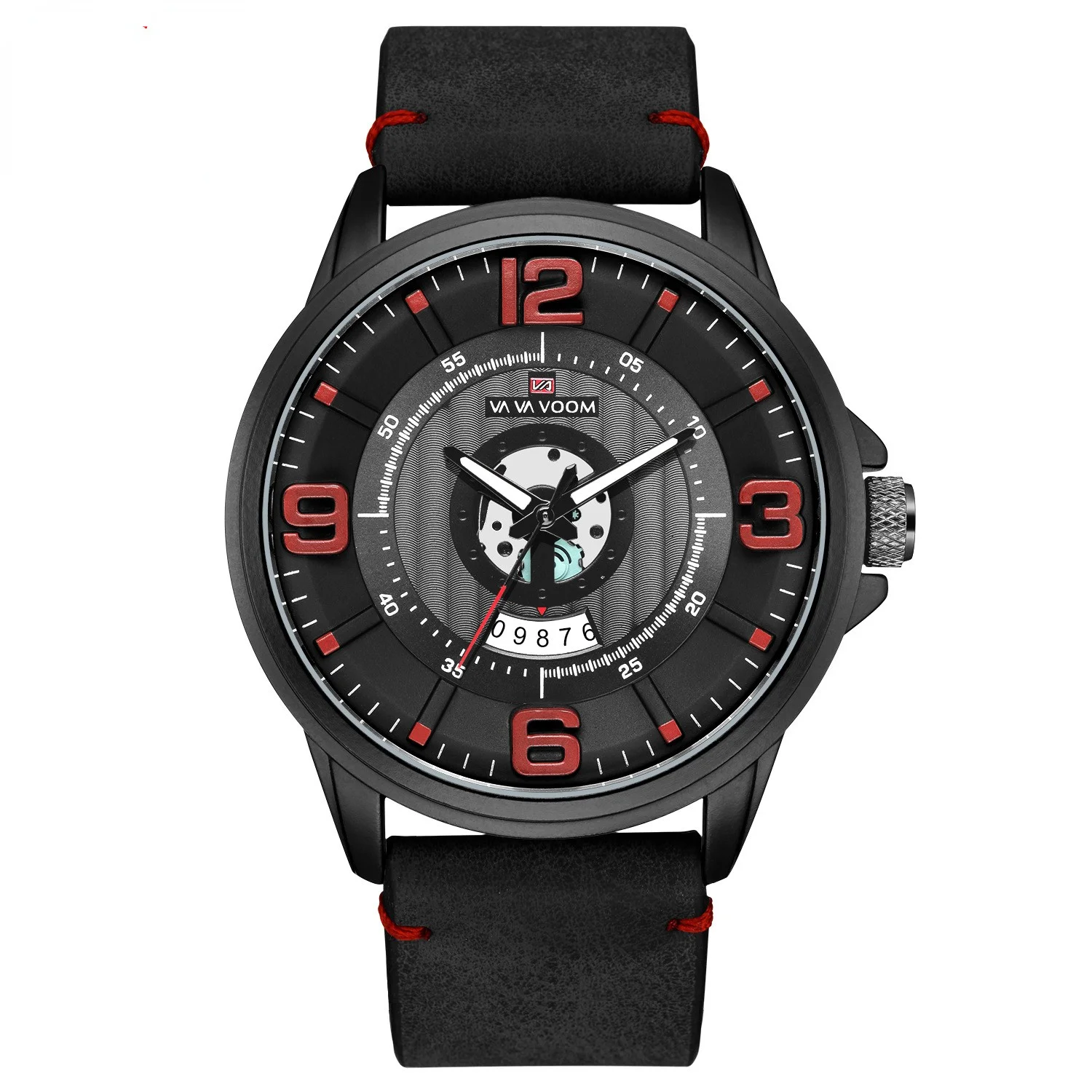 

2021 Creative Quartz Watch Sports Waterproof Calendar Leather Strap Watch Men's Business Wristwatch Male Clock Relogio Masculino