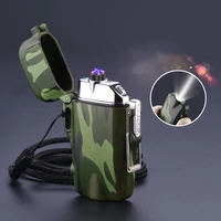 unusual usb electric torch lighter waterproof windproof plasma rechargeable lighter camping distress signal flashlight lighter