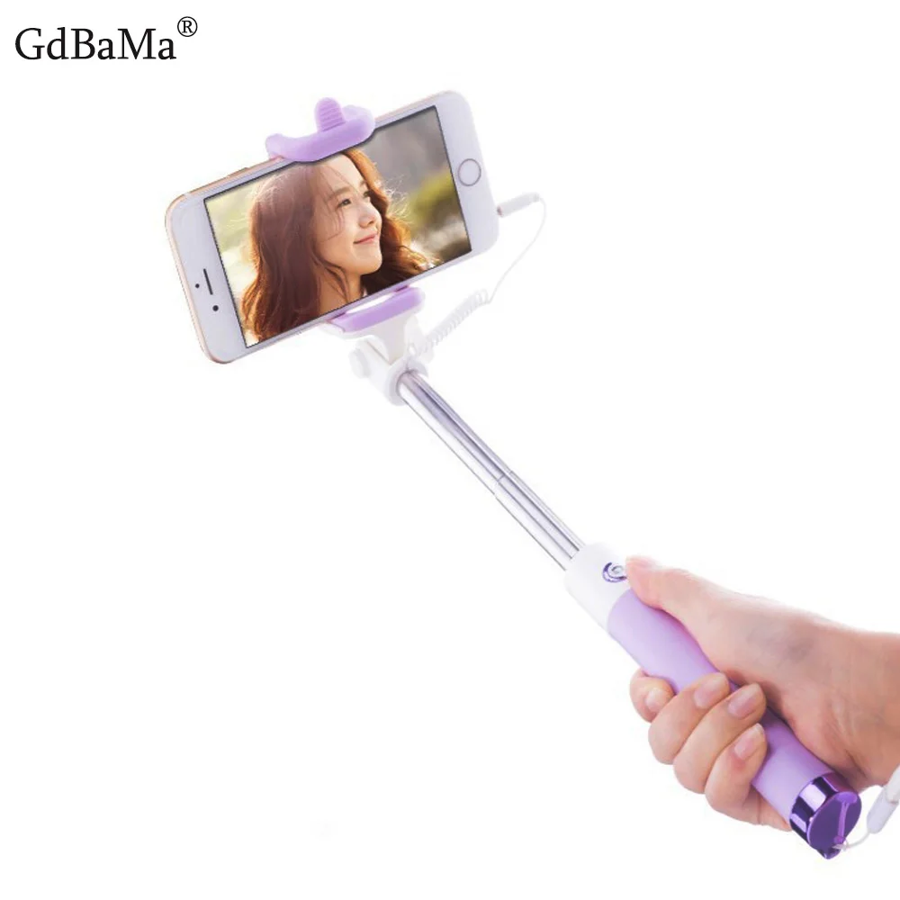 

Universal Wired Mini Selfie Stick With Button GdBaMa tripod for phone Monopod For iPhone 11 Android Samsung Huawei Xiaomi Sticks