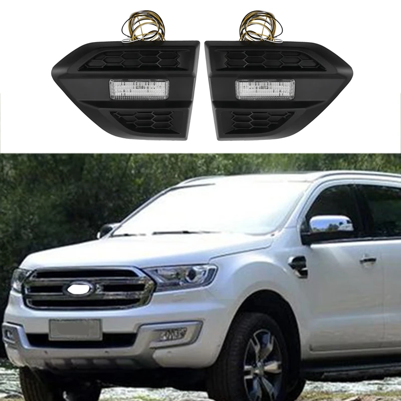 

2Pcs/Set Car Door Cover LED Daytime Running Light Day Lights for FORD RANGER T7 T8 EVERST 2015-2018