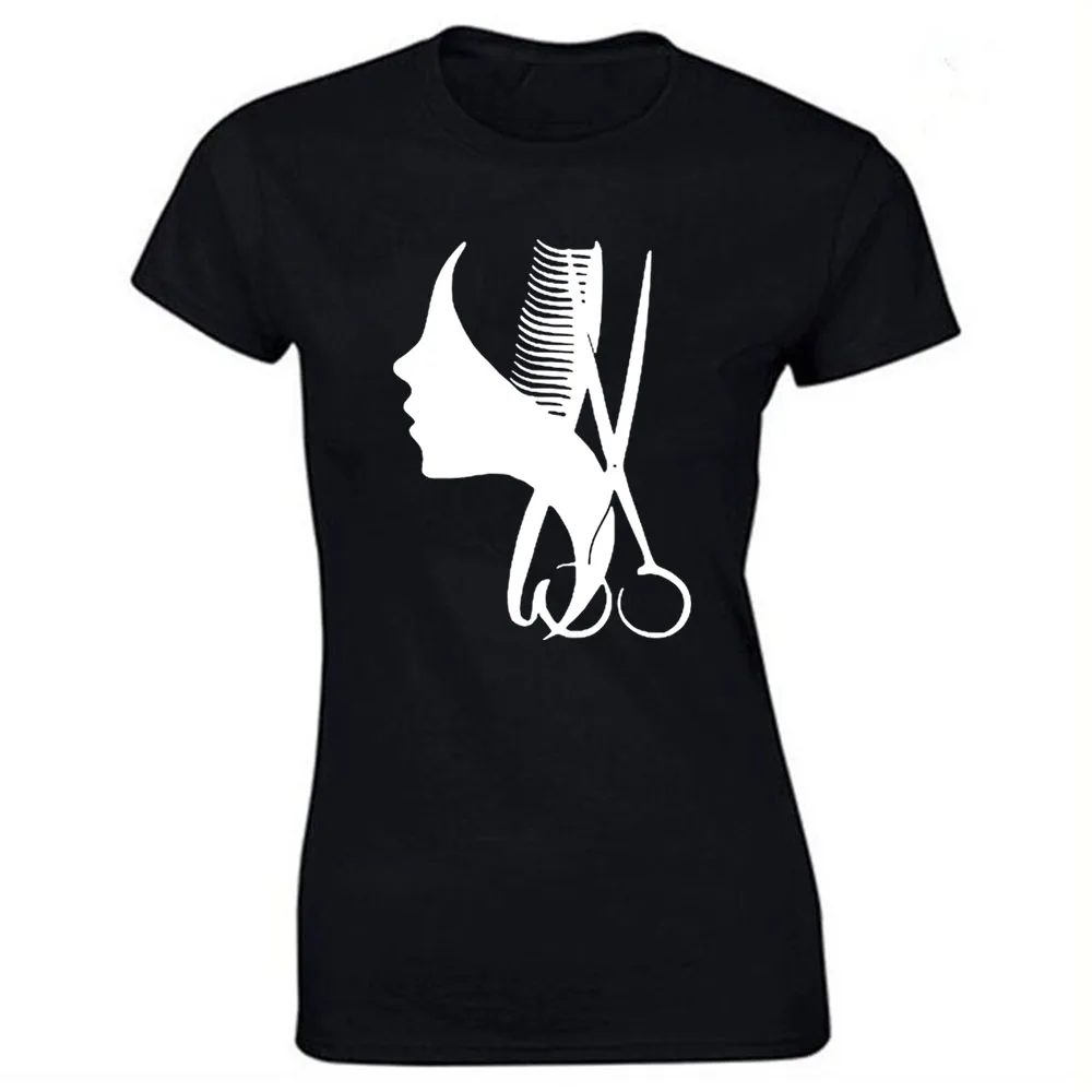 

Funny Vintage Beauty Hair Salon Barbershop Scissors T Shirts Cotton Birthday Gift Hip Hop Graphic T-shirt Streetwear Women Top