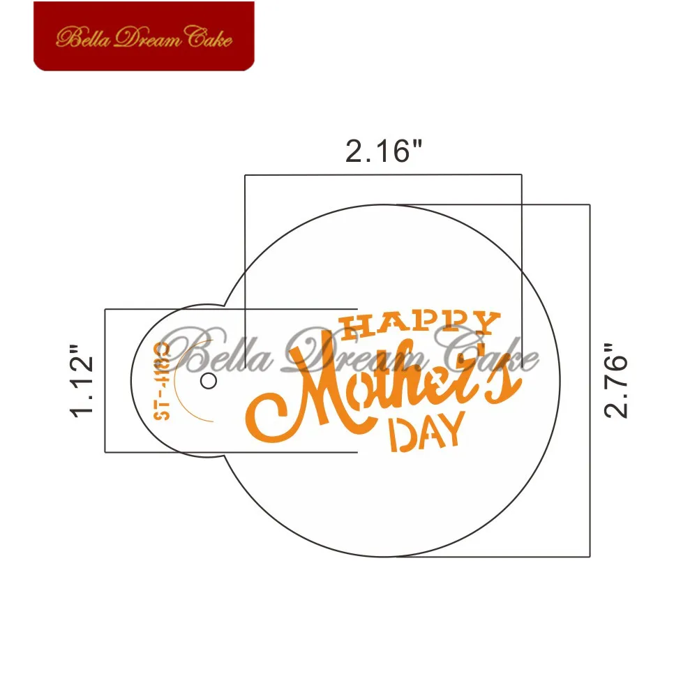 

Dia.7cm Happy Mother's Day Word Design Cookies Stencils Coffee Stencil Template Cake Mould Cake Decorating Molds Bakeware