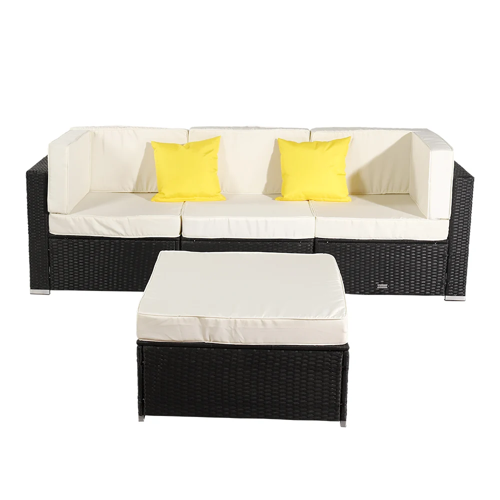 

Three Styles 4 Pieces Patio Furniture Set Patio PE Wicker Rattan Corner Sofa Garden furniture Combination Sofa