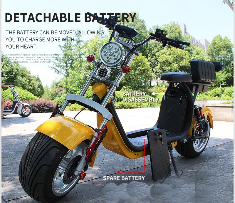 Взрослый 60 в 12AH 1500 Вт Электрический скутер Citycoco Halley колеса harley citycoco скутеры мотоцикл Harley CITYCOCO