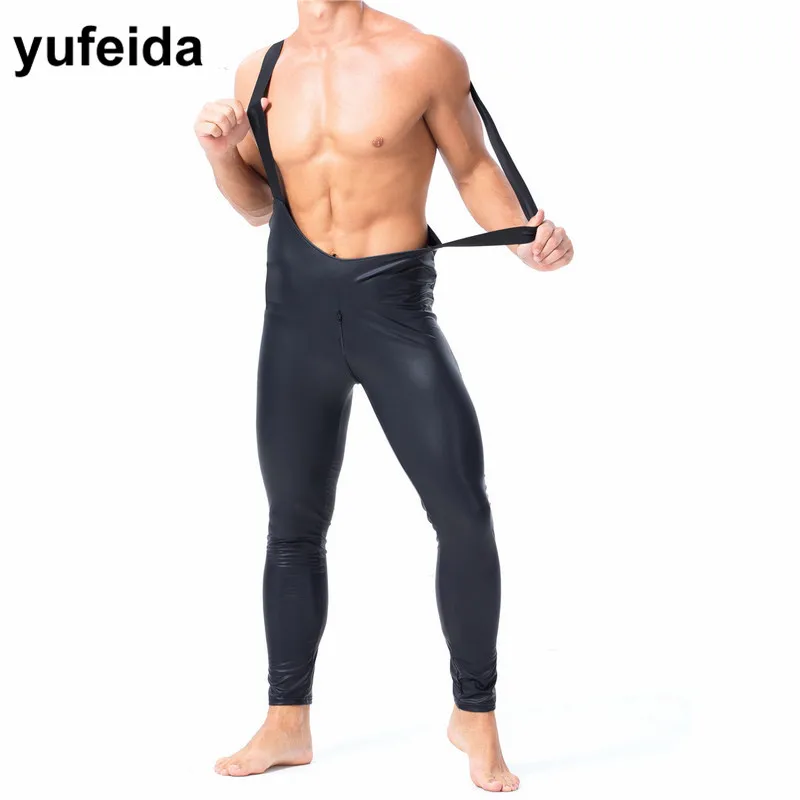 Мужское нижнее белье из искусственной кожи комбинезоны цельный комбинезон для