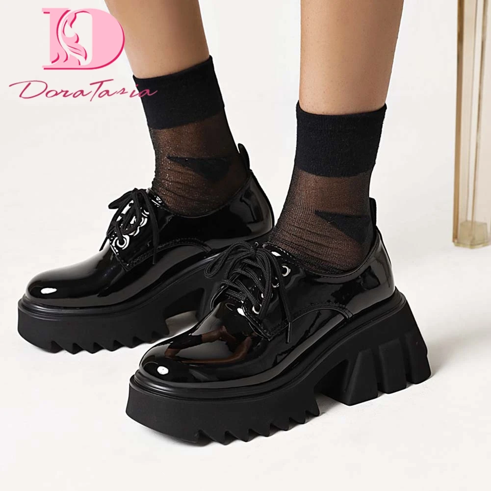

DoraTasia Big Size 35-43 Brand New Ladies Chunky High Heels Pumps Fashion Gothic Punk Platform Pumps Women Party OL Shoes Woman