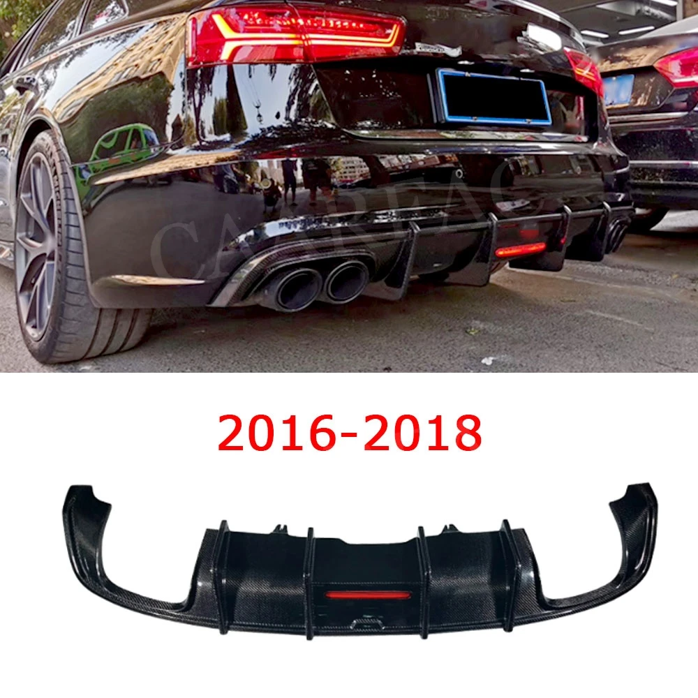 2016-2018 Задний диффузор из углеродного волокна для Audi A6 Sline S6 C7 C7.5 2013-(не для A6 база) K стиль бампер защитная накладка - Цвет: 2016-2018