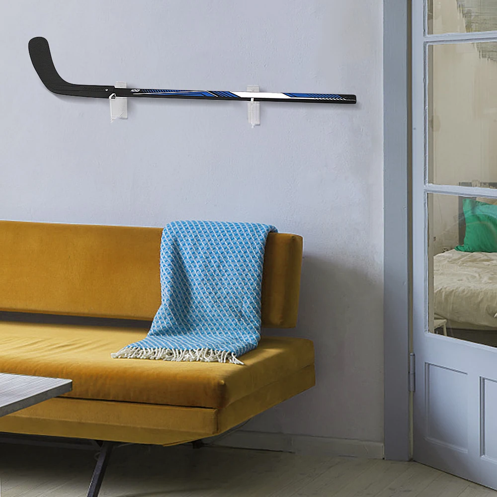 

Hockey Stick Display Stand Acrylic Wall Mount Clear Ice Hockey Stick Supports Bracket Holder Horizontal Hanger for Any Home