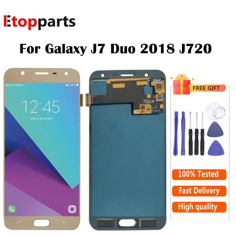 Экран для Samsung Galaxy J720 дисплей J7 Duo J720F ЖК экран дигитайзер в сборе Бесплатная