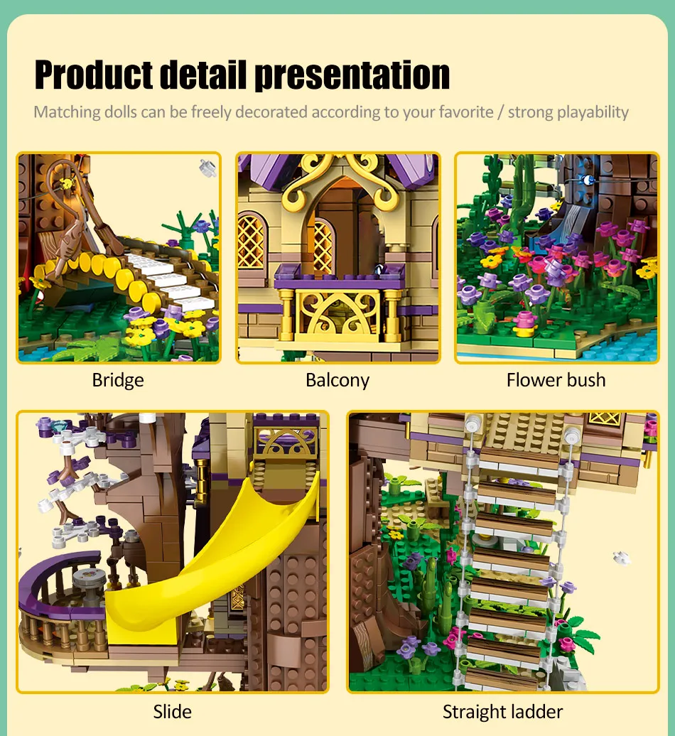 

MOC Cherry Tree House Street View Bricks With Light Building Blocks City Construction Toys for Friend Kids Birthday Gifts