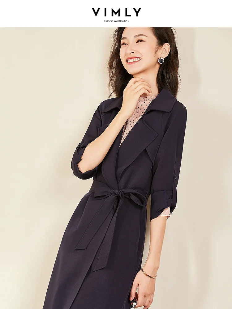 autumn 2021 new windbreaker women's medium and long autumn waist closing autumn thin casual coat