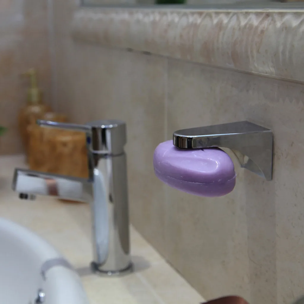 

Magnetic Soap Holder Elegent Tool Free Rustproof Sponge Holder Dish Strong Suction Cup Soap Box Steel Soap Box Soap Tray New