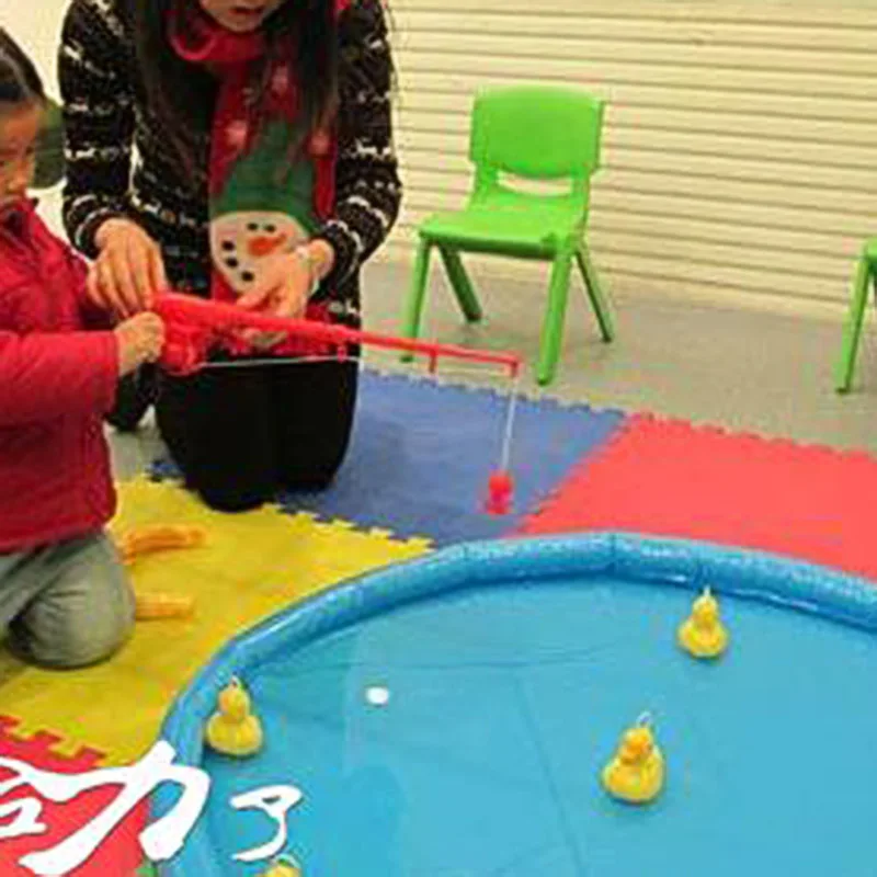 Утка рыбалка игра пруд бассейн с 5 утенок набор ребенок развивающие дошкольные