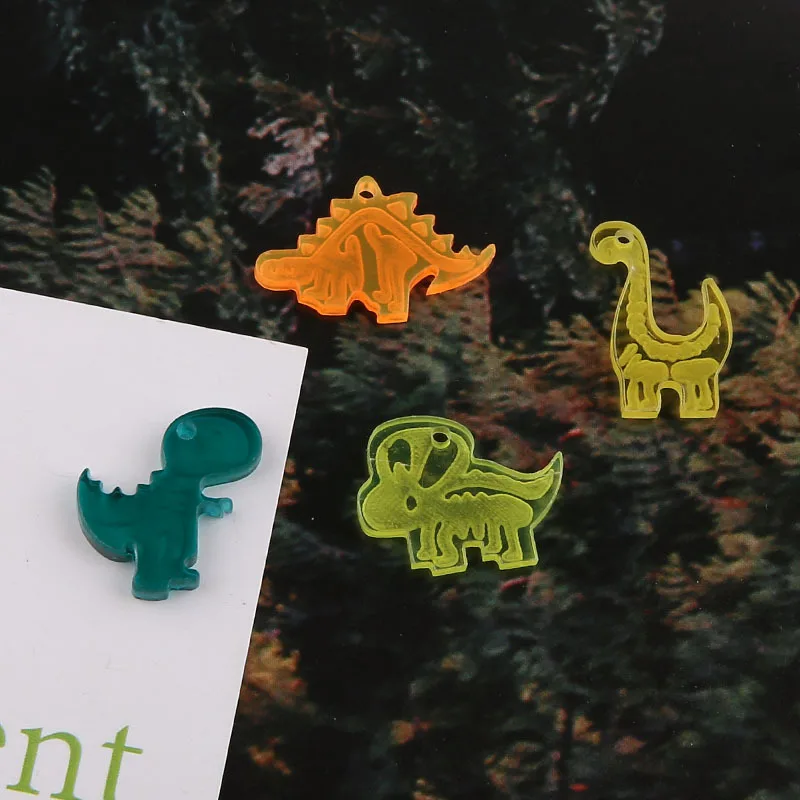10 шт. милый мини-динозавр с плоской задней стороной из смолы планарные Мультяшные