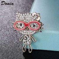 donia jewelry cute red sunglasses cat shape mens brooch accessories fashion female animal clothing scarf pin and hat jewelry