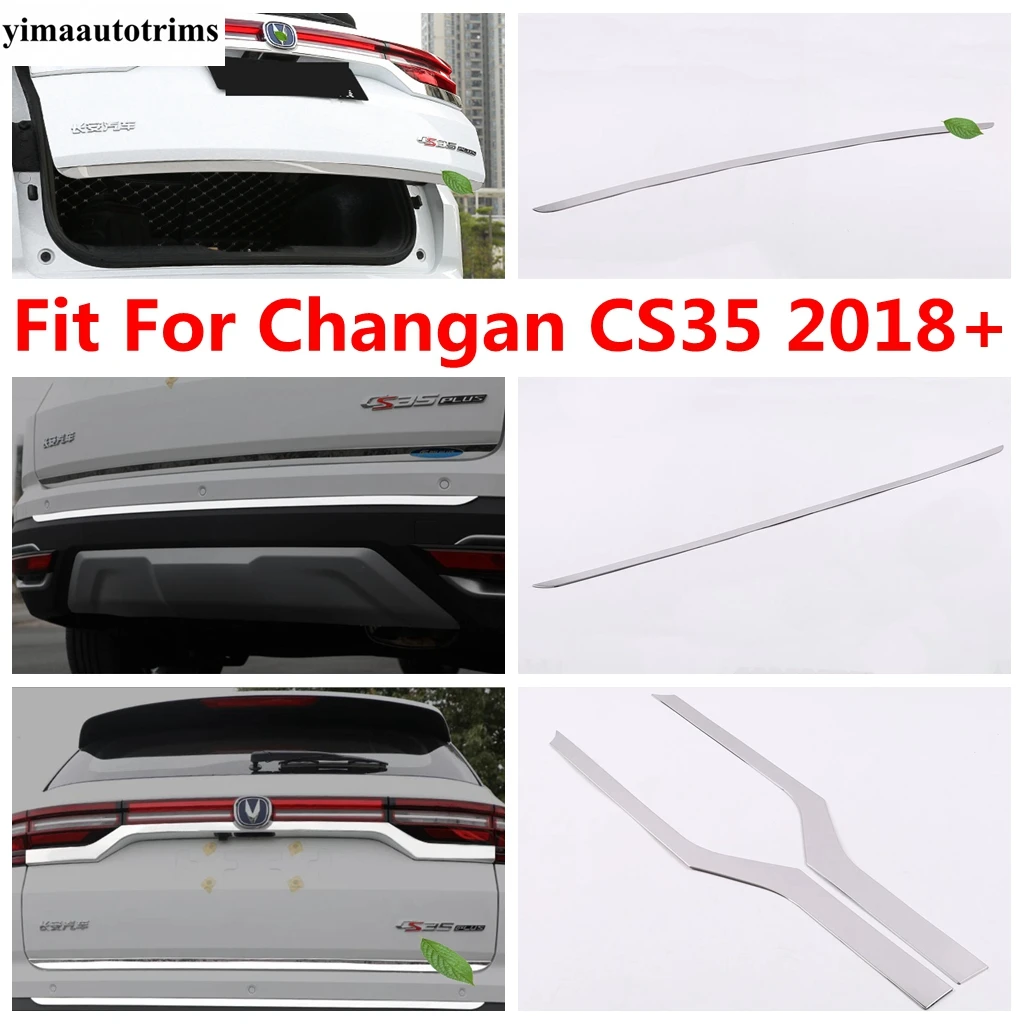 

Для Changan CS35 2018 -2020 задняя дверь багажника задняя дверь Нижняя крышка полоса бампер украшение крышка отделка аксессуары из нержавеющей стали