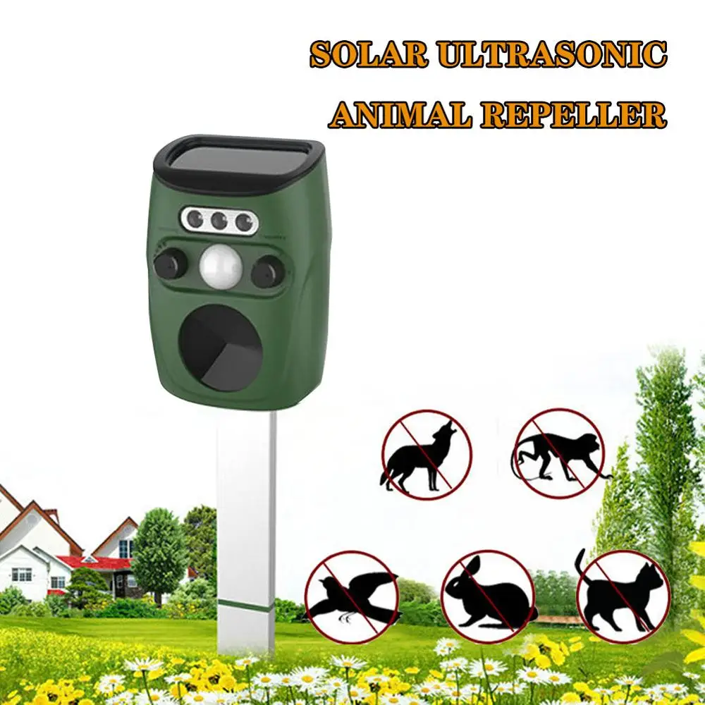 

Garden Solar Powered Ultrasonic Outdoor Animal Repeller Animal Repeller Solar Ultrasonic LED Flash Cat Repeller Dog Repeller CSV