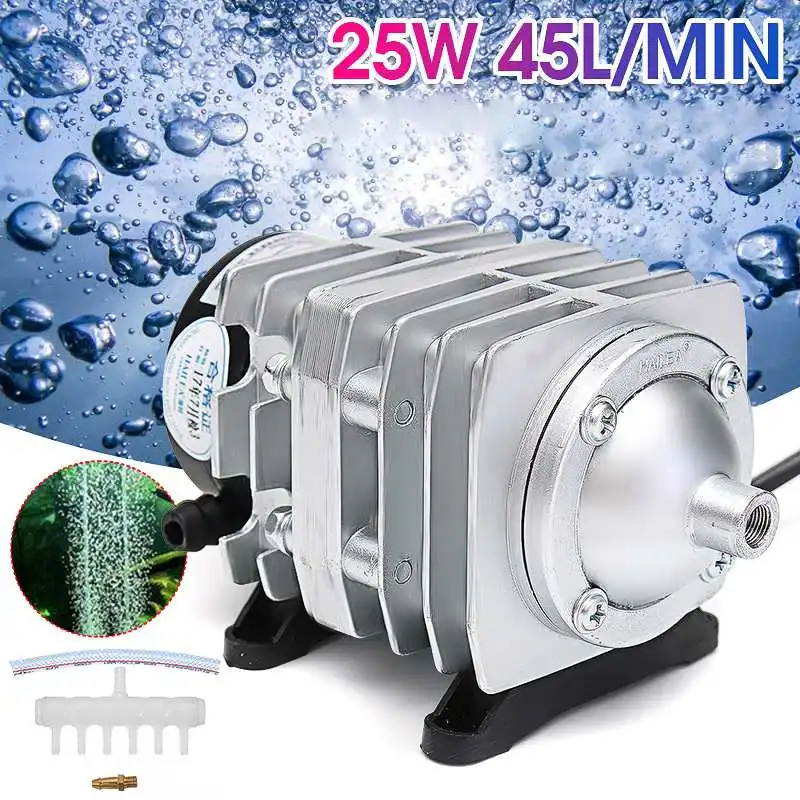 

45L/min 25W Electromagnetic Air Compressor Aquarium Oxygen Pond Air Pump Aerator Air Pumps & Accessories