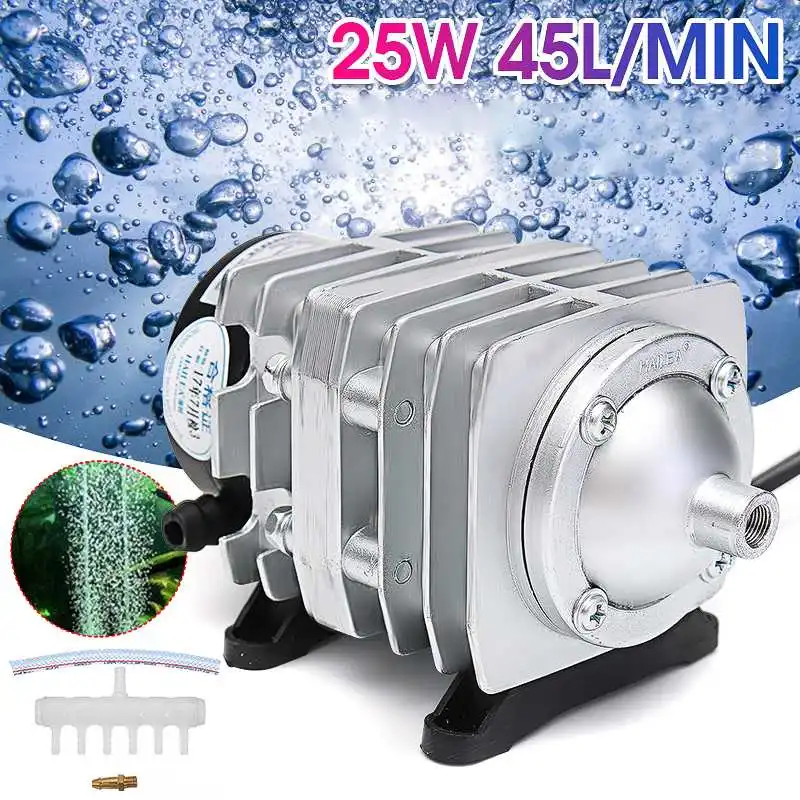 45L/min 25W Electromagnetic Air Compressor Aquarium Oxygen Pond Air Pump Aerator Air Pumps & Accessories