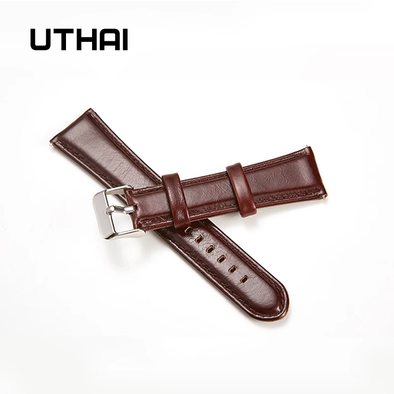 UTHAI P37 Ремешки для наручных часов кожаный ремешок 18-24 мм подходит Samsung gearS2S3