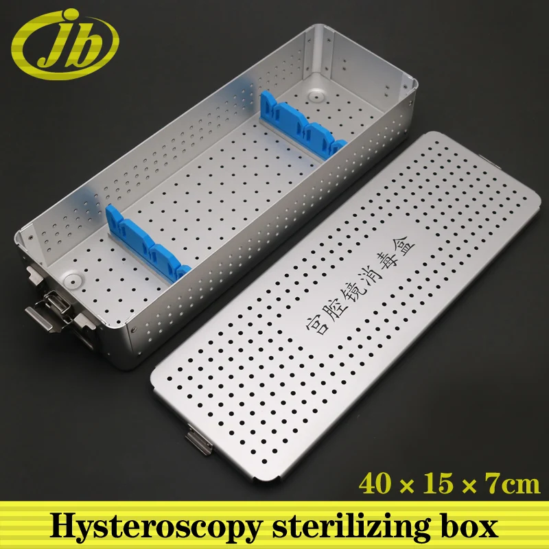 Medical disinfecting box aluminium alloy 40*15*7cm hysteroscopy sterilizing box surgical operating instrument