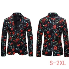 Traje informal de negocios de alta gama para hombre, Chaqueta de traje ajustada con un solo botón, estampado a la moda, primavera y otoño (2)