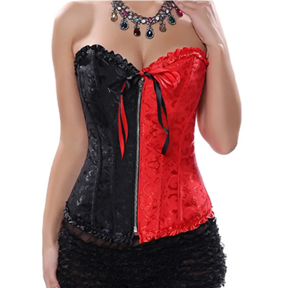 Корсет жаккардовый утягивающий на молнии спереди пикантный пояс корсет шнуровке