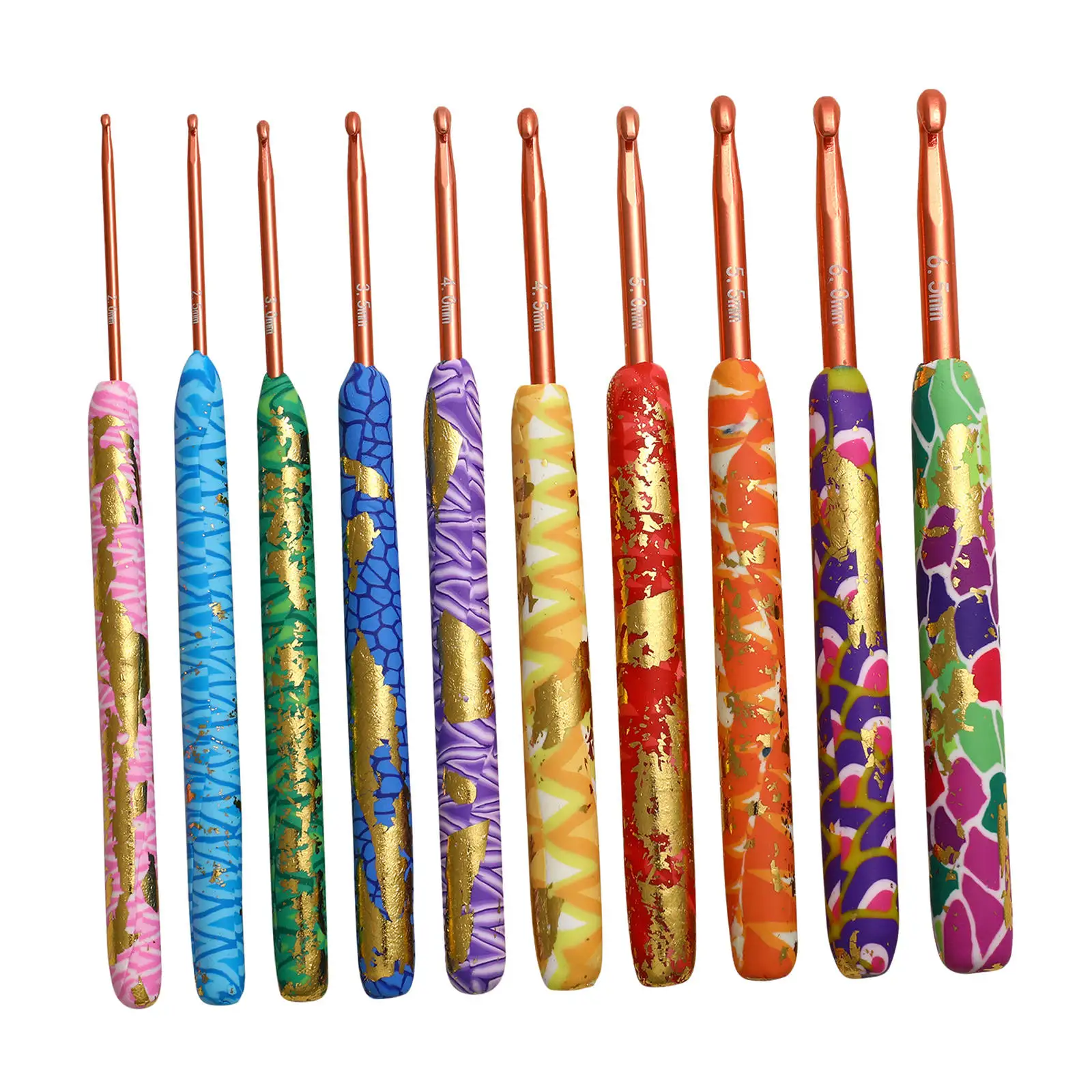 

Набор крючков для вязания, цветные мягкие ручки и алюминиевые спицы для начинающих, подарок, гладкая вязальная игла, 10 шт.