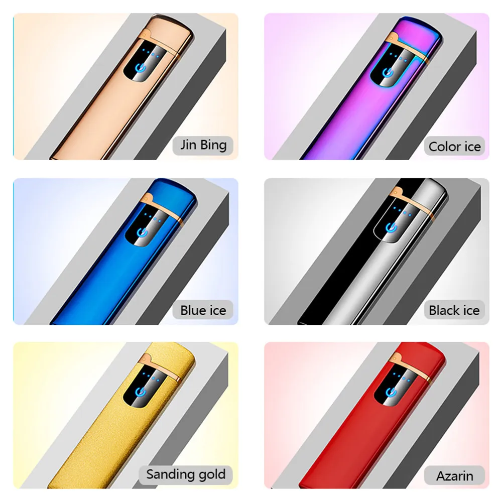 Двусторонняя Зажигалка usb зарядка сенсорный датчик переключатель ветрозащитный