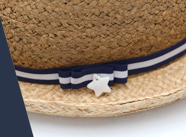 

202007-gaoda-small brim raffia grass handmade striped ribbon lady fedoras cap men women leisure holiday beach jazz hat