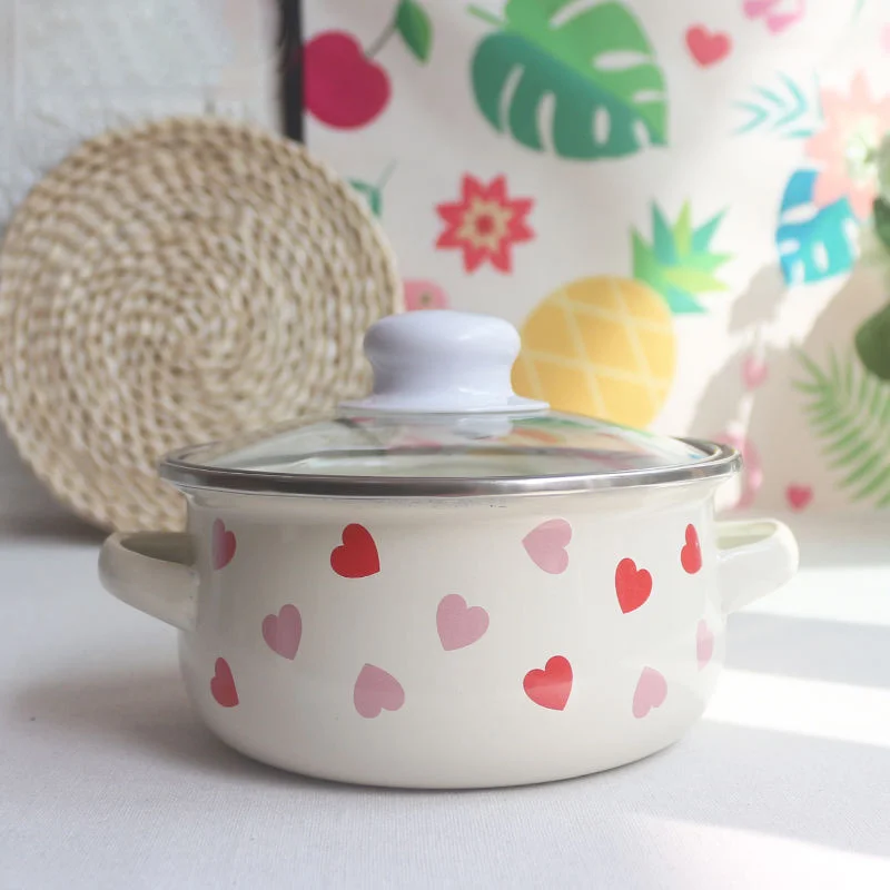 Горшок для супа эмалированный горшок маленький горячий миска свежей еды