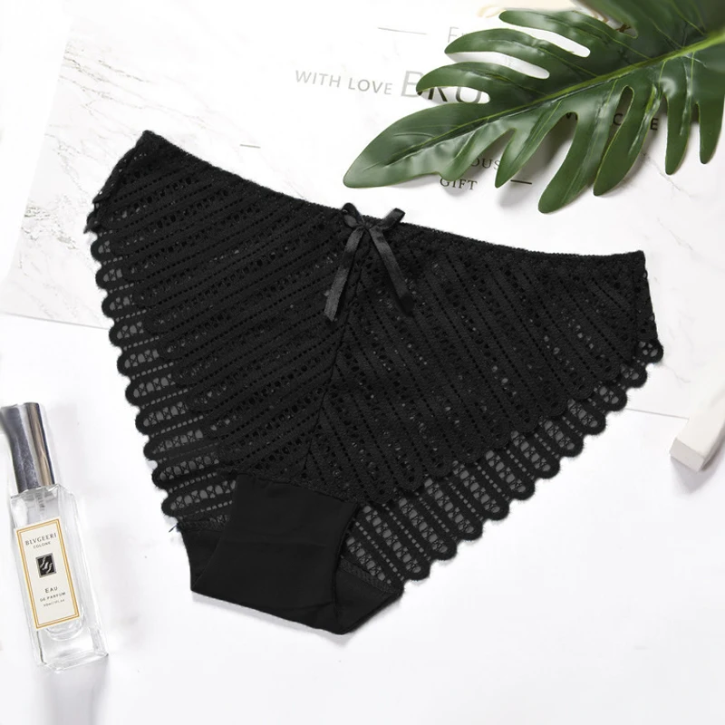 

Sexy Lace Panties For Women Underwear Solid Color Seamless Briefs Low Waist Female Panty Comfort Underpants Lady Lingerie